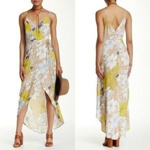 ASTR High-Low Floral Wrap Dress